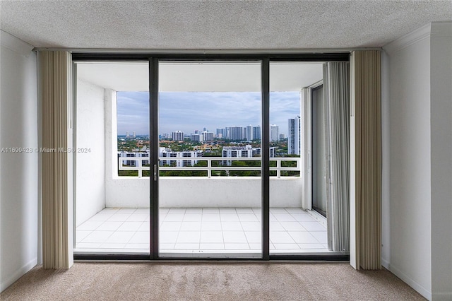 20225 NE 34th Ct Unit 1711, Aventura, FL 33180 - entryway with carpet, a skyline view, and a textured ceiling