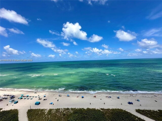 property view of water with a beach view