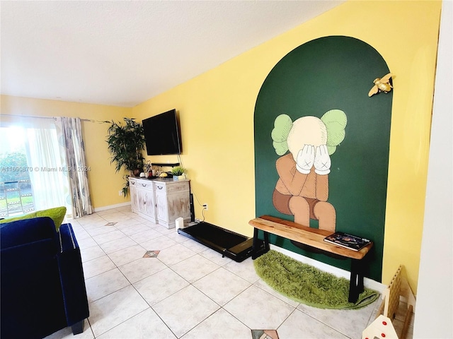 view of tiled living room