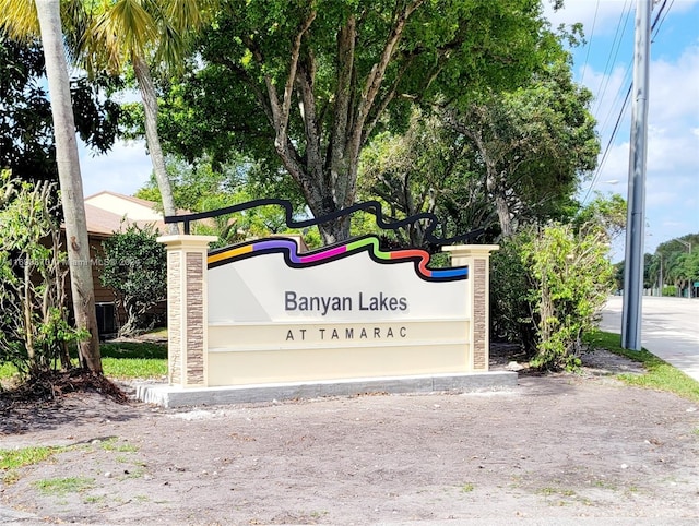 view of community sign