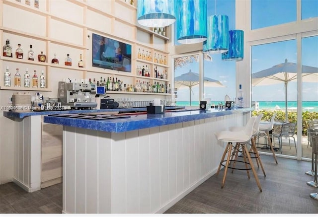 bar with a water view