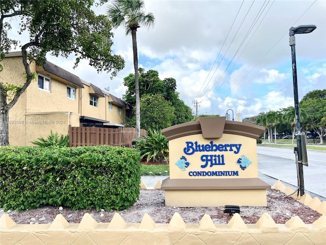 view of community sign