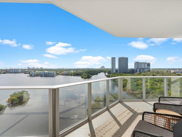 balcony with a water view