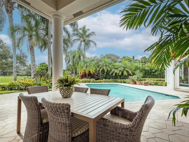 view of pool featuring a patio area