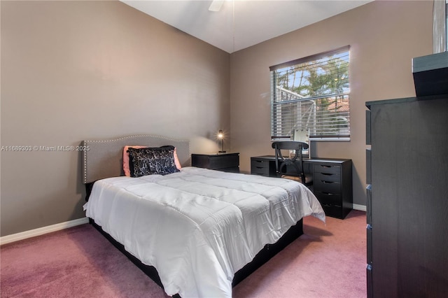 bedroom featuring carpet flooring and baseboards