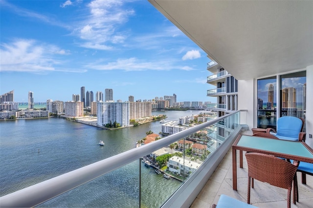 balcony with a water view