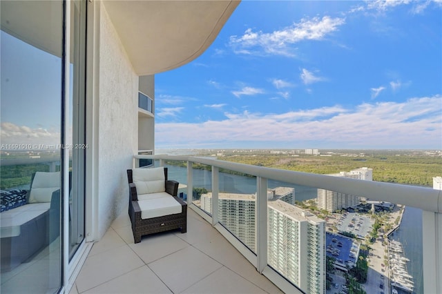 balcony with a water view