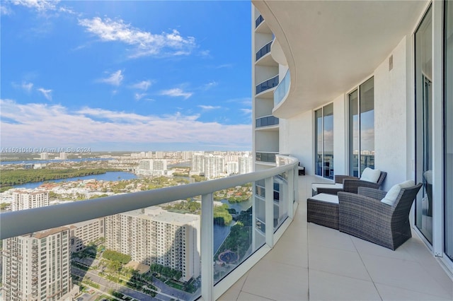 balcony with a water view