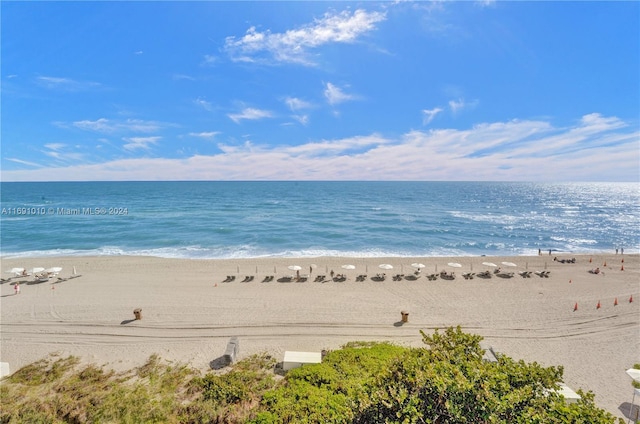 water view with a view of the beach