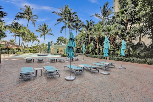 view of patio with a community pool