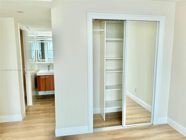 closet featuring sink