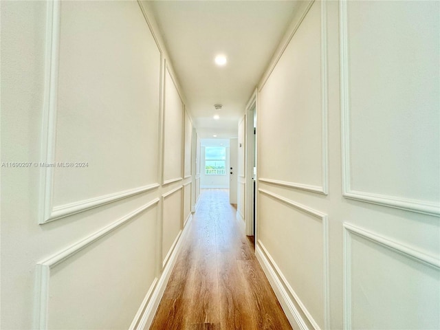 hall featuring light hardwood / wood-style flooring