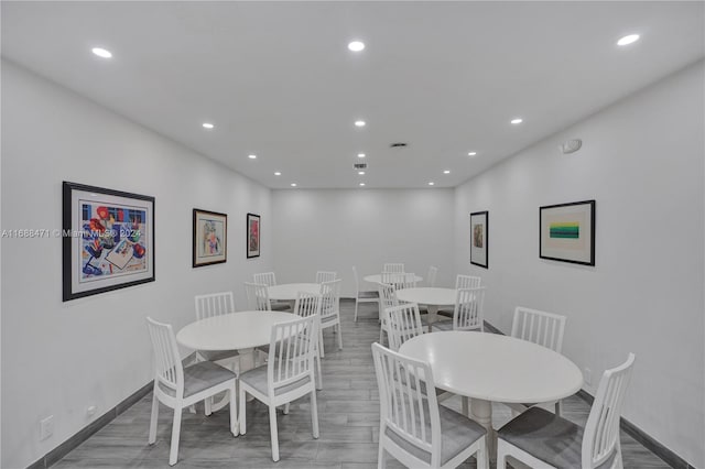 dining room featuring light hardwood / wood-style flooring