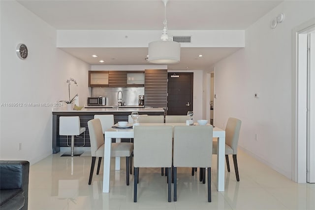 view of tiled dining space