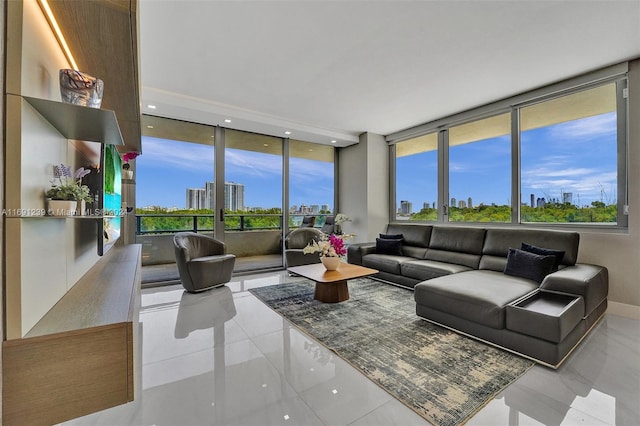 16385 NE Biscayne Blvd Unit 307 2Parking, North Miami Beach, FL 33160 - tiled living room featuring a city view
