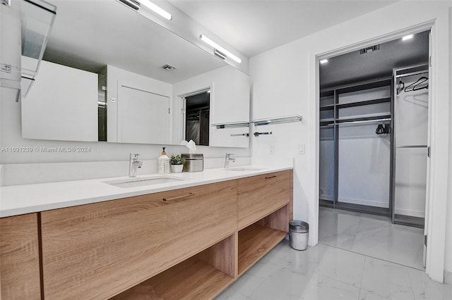16385 NE Biscayne Blvd Unit 307 2Parking, North Miami Beach, FL 33160 - full bath featuring marble finish floors, double vanity, and a walk in closet
