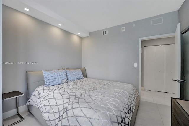 16385 NE Biscayne Blvd Unit 307 2Parking, North Miami Beach, FL 33160 - bedroom with recessed lighting, tile patterned flooring, and baseboards