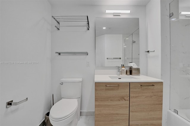 full bathroom featuring vanity, toilet, and shower / bath combination