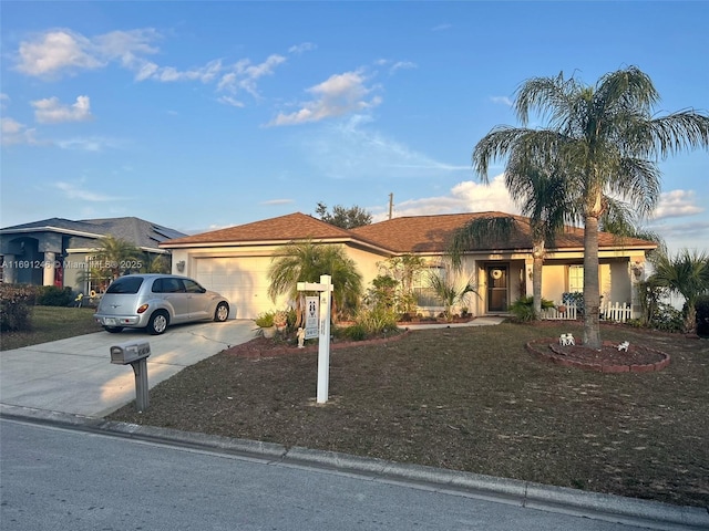 view of front of house with a garage