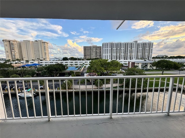 balcony with a water view