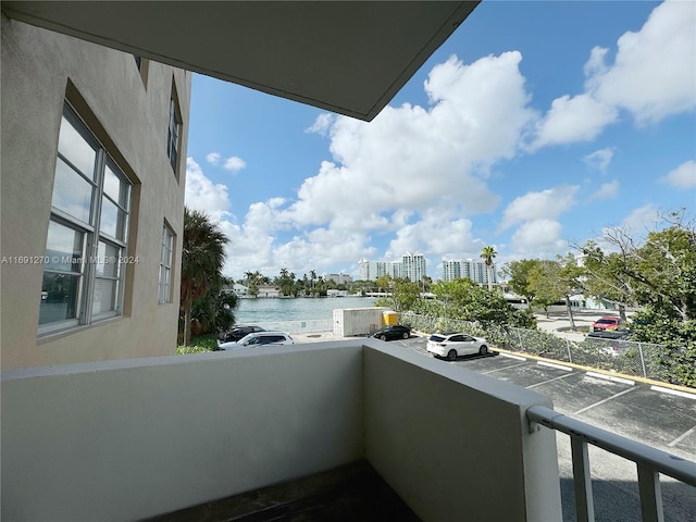 balcony with a water view