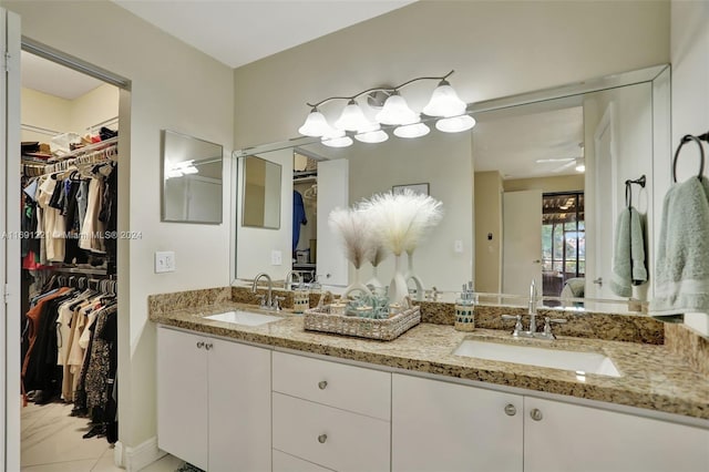 bathroom featuring vanity and tile patterned floors