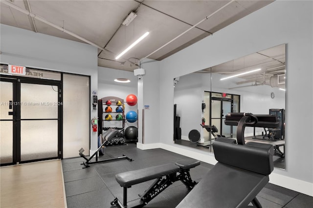 view of workout area