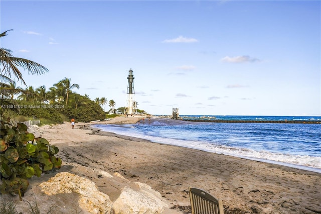 water view with a view of the beach