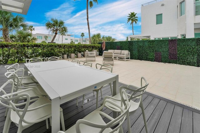 view of patio / terrace featuring a balcony and an outdoor hangout area