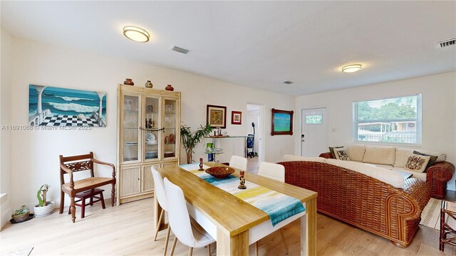 living room featuring light hardwood / wood-style flooring