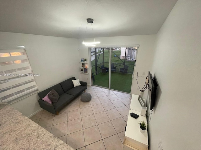 view of tiled living room