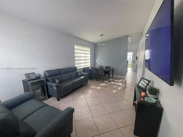 view of tiled living room