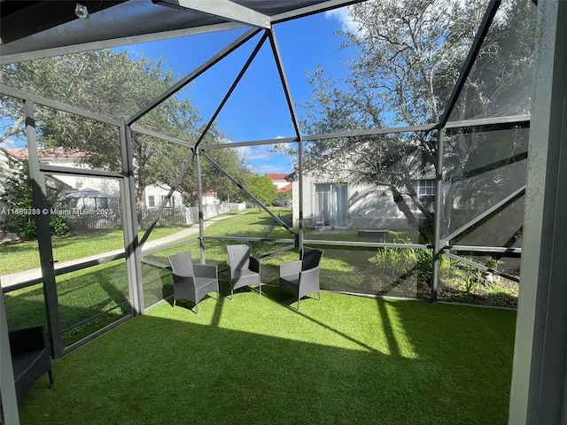 view of unfurnished sunroom