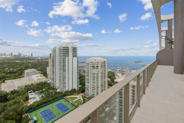 balcony with a water view