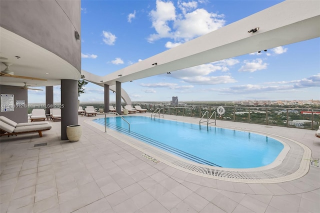 view of pool with a patio area