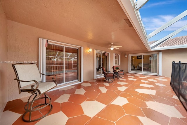 view of patio / terrace with ceiling fan