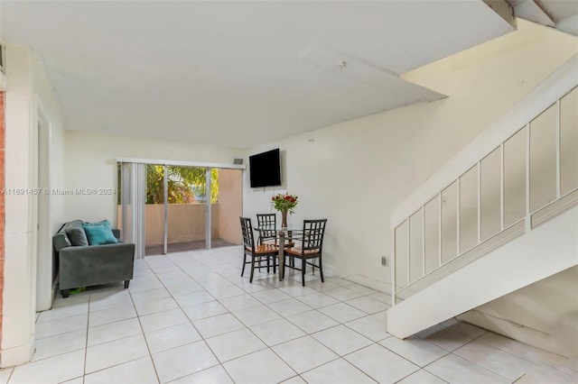 interior space with light tile patterned flooring