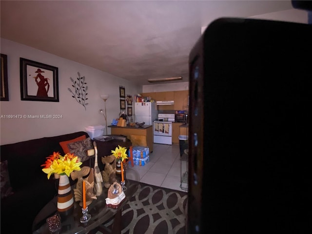 view of tiled living room