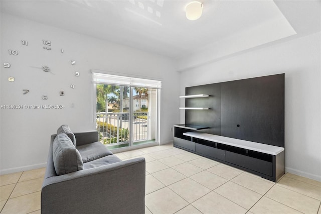 view of tiled living room