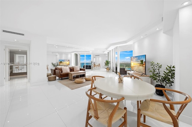 view of tiled dining area