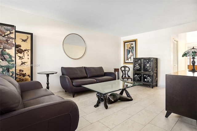 view of tiled living room