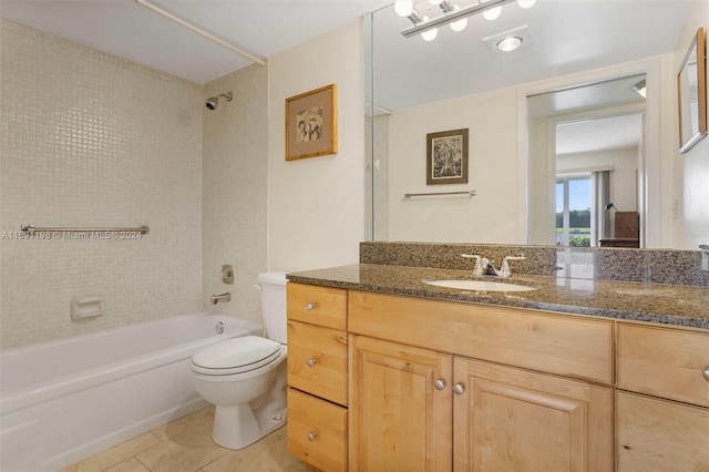 1042 Lincoln C Unit 1042, Boca Raton, FL 33434 - bathroom with vanity, toilet, shower / washtub combination, and tile patterned floors