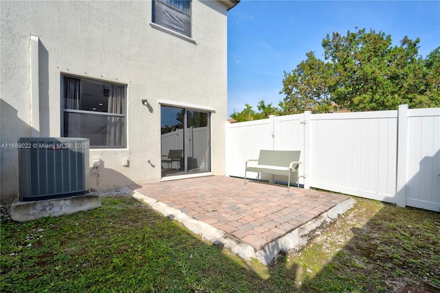 view of patio / terrace featuring central AC