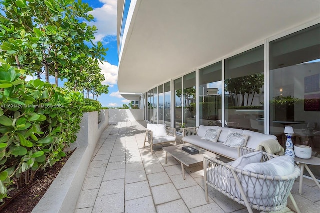 view of patio featuring outdoor lounge area