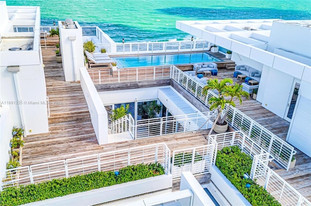 9111 Collins Ave Unit N-Ph6, Surfside, FL 33154 - aerial view of a nearby body of water and a pool