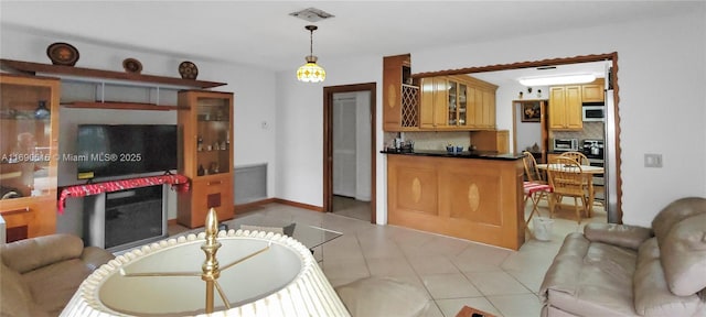 view of tiled living room