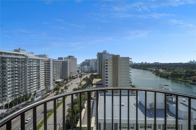 balcony with a water view