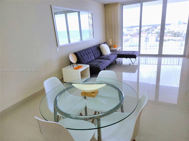 view of tiled living room