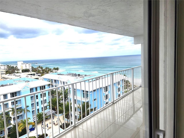 balcony with a water view