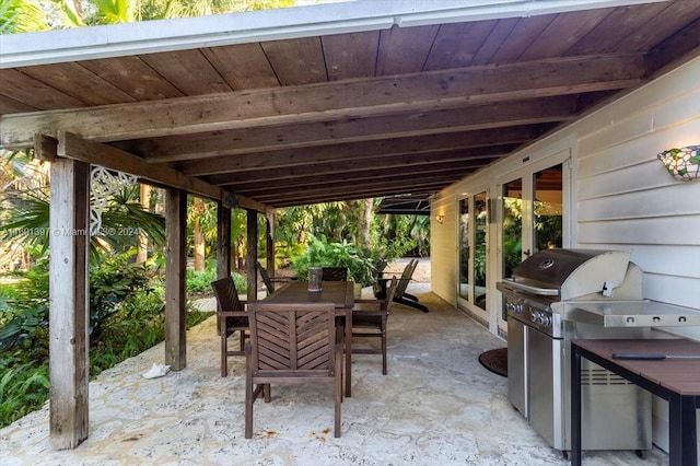 view of patio / terrace featuring a grill